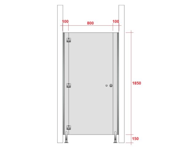 KABINA SANITARNA wnękowa HPL 12mm szerokość 1000mm LEWA/PRAWA okucia stal nierdzewna profile aluminiowe - obrazek 10